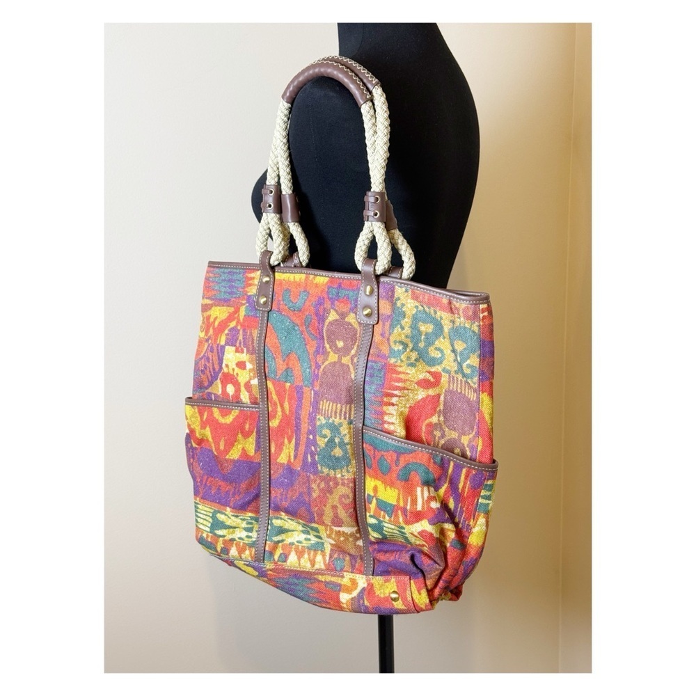 RAFE New York Colorful Artistic Tote Bag with Rope Handles - Picture 5 of 10